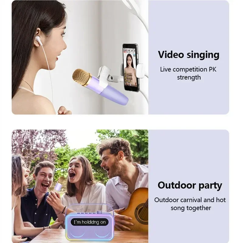 20 واط عالية الطاقة في الهواء الطلق المحمولة AI المتكلم الأطفال كاريوكي سماعة لاسلكية تعمل بالبلوتوث المتكلم مع كلمات عرض KTV المؤثرات الصوتية