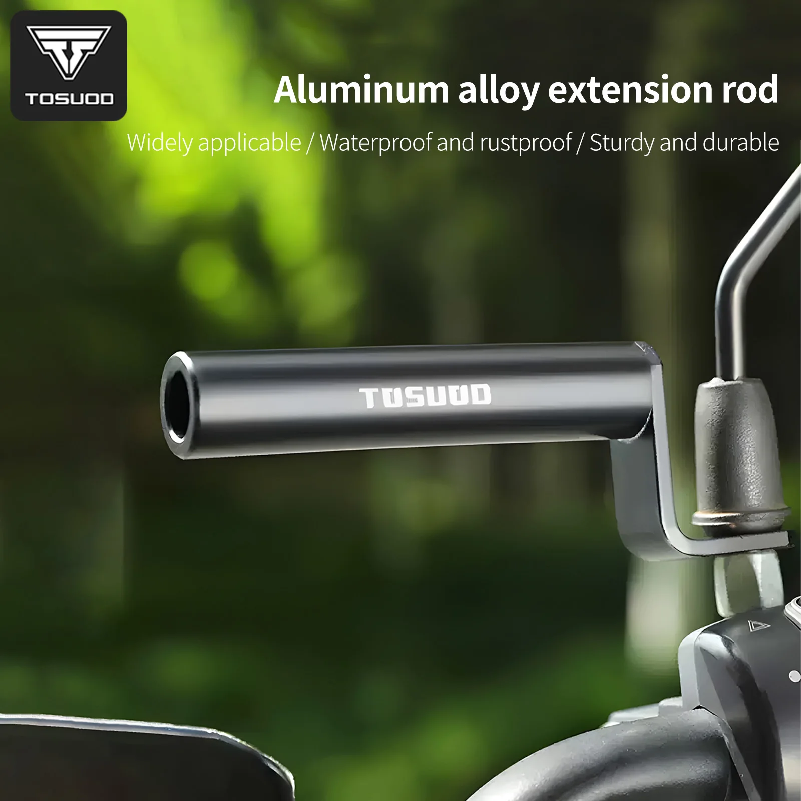 TOSUOD Universelle Rückspiegel-Handyhalterung, Verlängerungshalterung, Stabiler Halter für Motorrad, Roller, MTB, Straßenfahrrad, E-Bike, Radfahren
