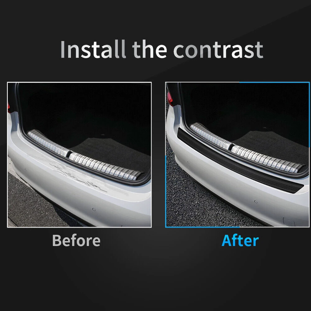 None Car Stickers Car Protect Stickers Auto Car Protect Stickers Black Carbon Fiber Front Door:60x6.8cm Brand New