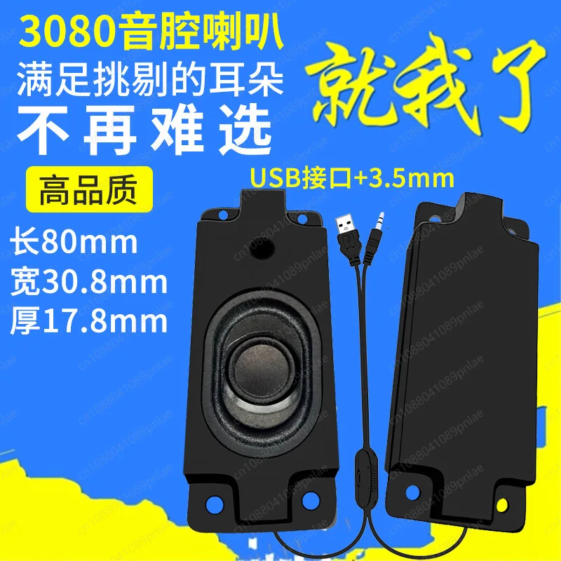 3080 Power Amplifier Wired Speaker USB 5V Supply 4Ω 5W Voice Speaker for Digital Devices