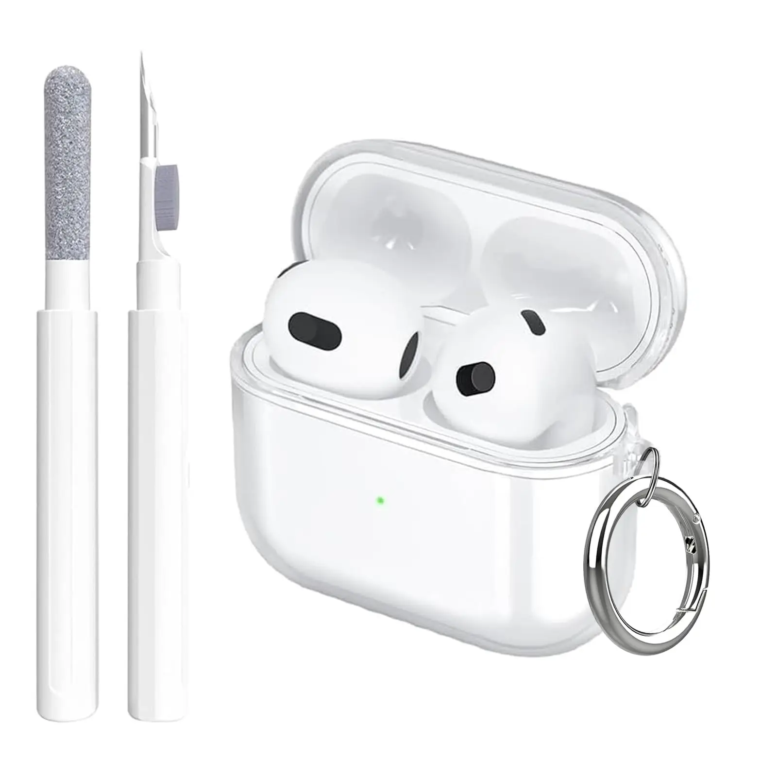 Clear Case for Airpods 4 Case 2024 Full Protective Case with Cleaning Kit Case Cover Soft Shockproof TPU Case for Airpods 4
