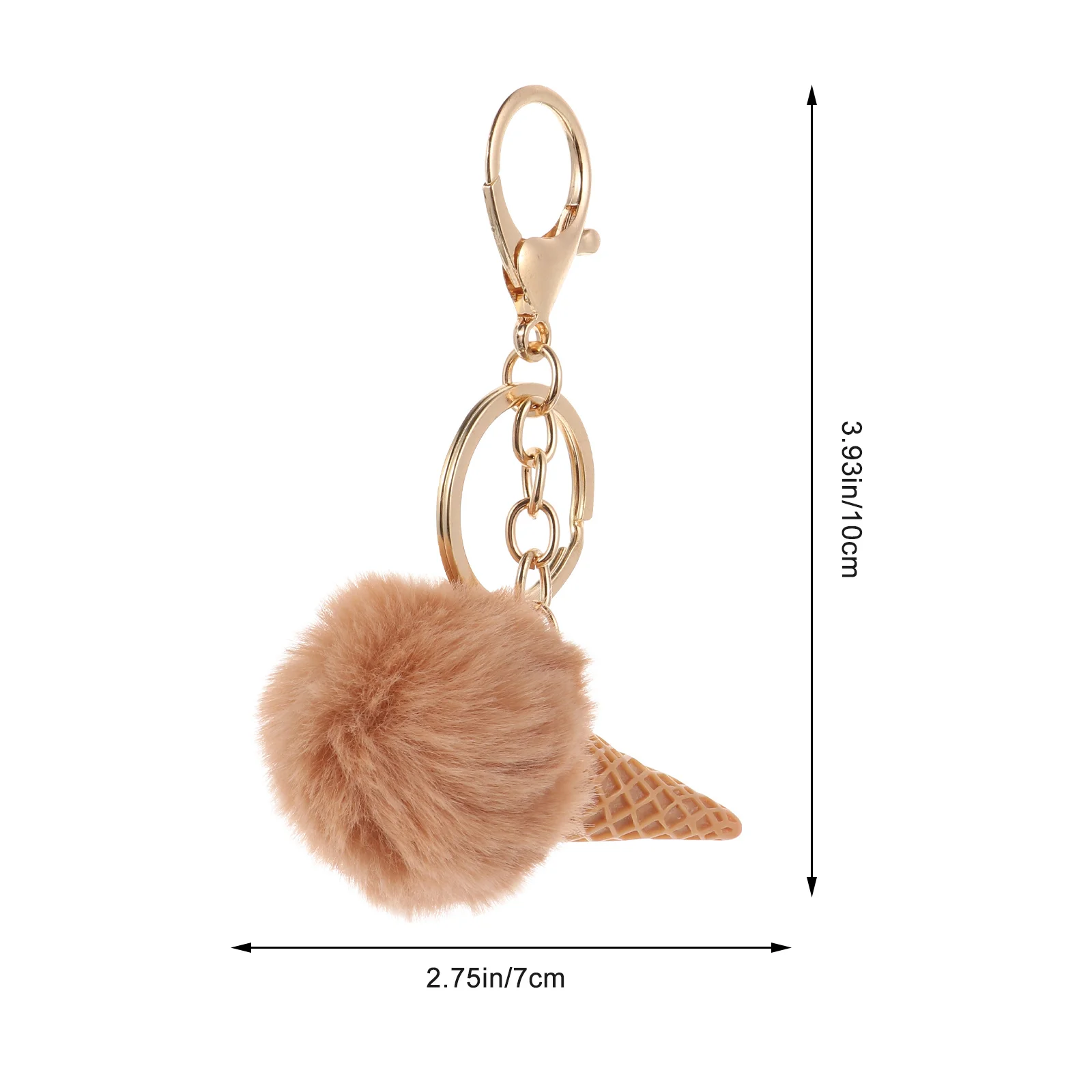 3 pcs Ice Cream Keychain Bag Pendant Hanging Ornament For Keys Luggage Decor Kids Gift Backpack Charms Handbag Accessories