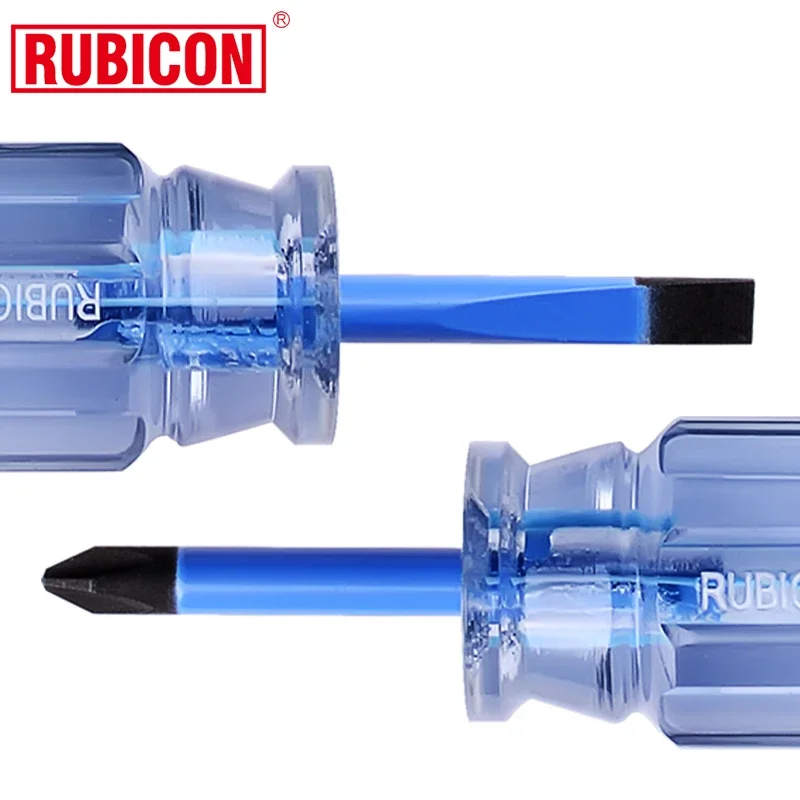 Japan RUBICON 304 dual-use rainbow screwdriver set cross word short handle chrome vanadium steel