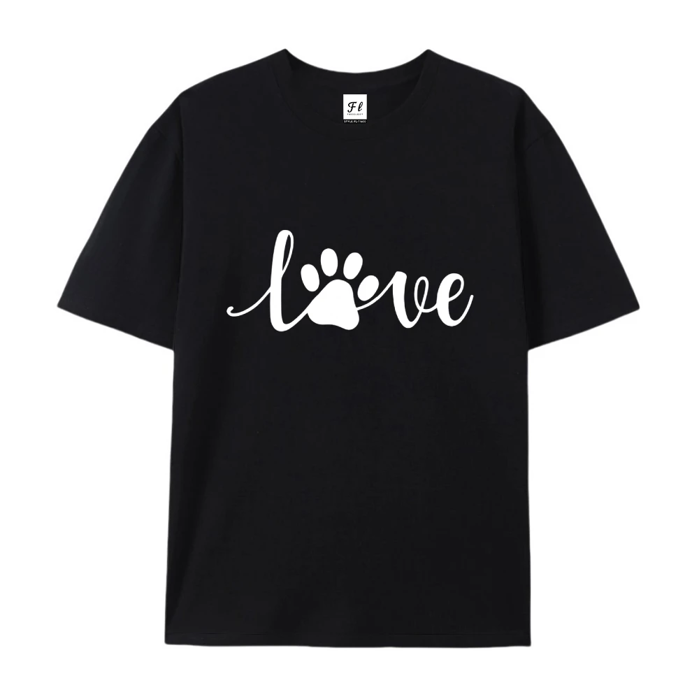 Paw Loveกราฟิกตัวอักษรเสื้อขนาดใหญ่Streetwear Coolเสื้อผ้าฤดูร้อนสวมใส่ผ้าฝ้ายBreathable Topเสื้อ