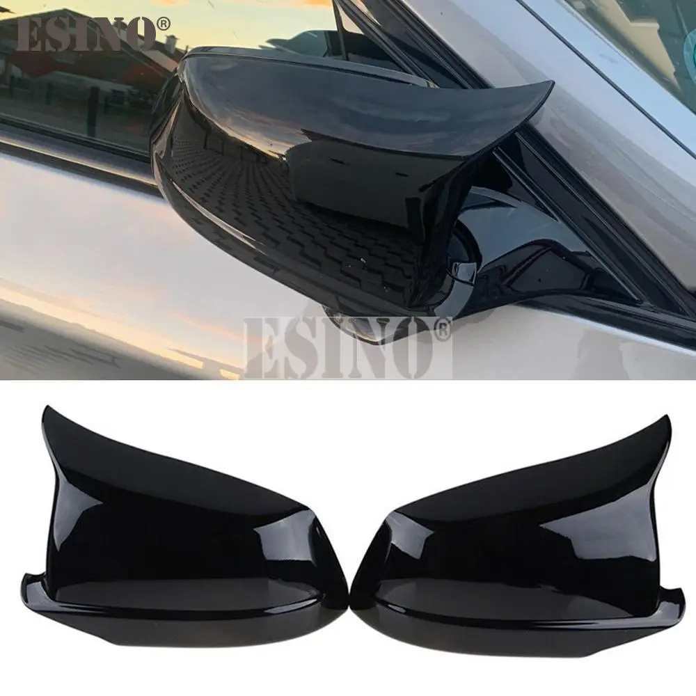 

2 x ABS Bright Black Rearview Side Mirror Replacement Covers Cases For BMW F10 F11 F18 520i 528i 530i 535i 540i 550i 2010 - 2013