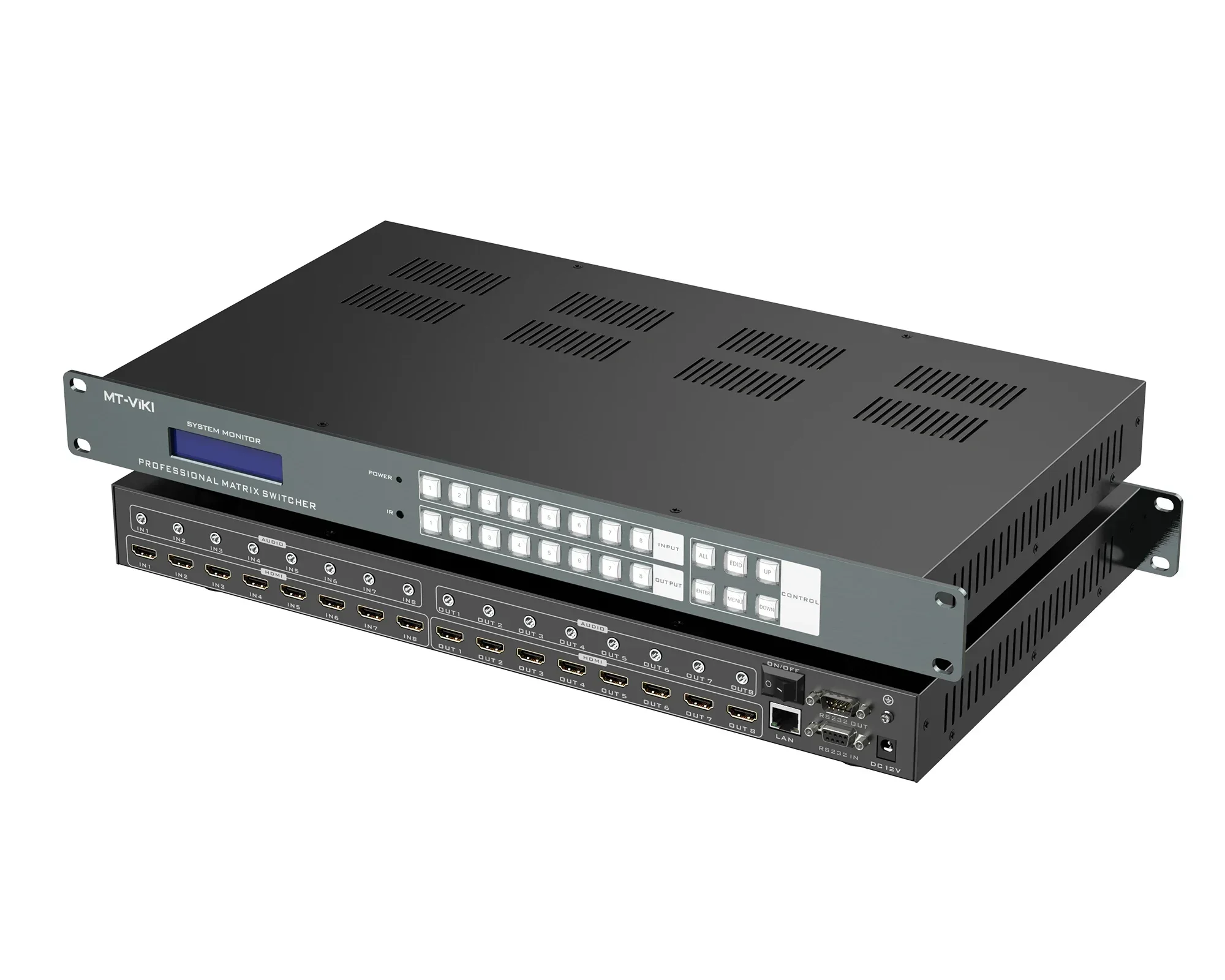 متوفر في المخزون 4k 60hz مصفوفة HDMI سلسة 8x8 8 في 8 مع وضع الربط، متوفرة لـ 4x4 8x8 8x16 16x16 32x32 36x36 72x72