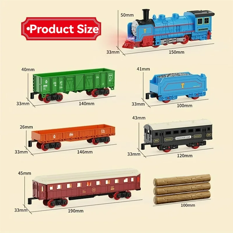 Kids DIY Simulation High Speed Railway Train Toy Car Electric Sound Light Model Train Educational Toys for Boys Girls Gifts