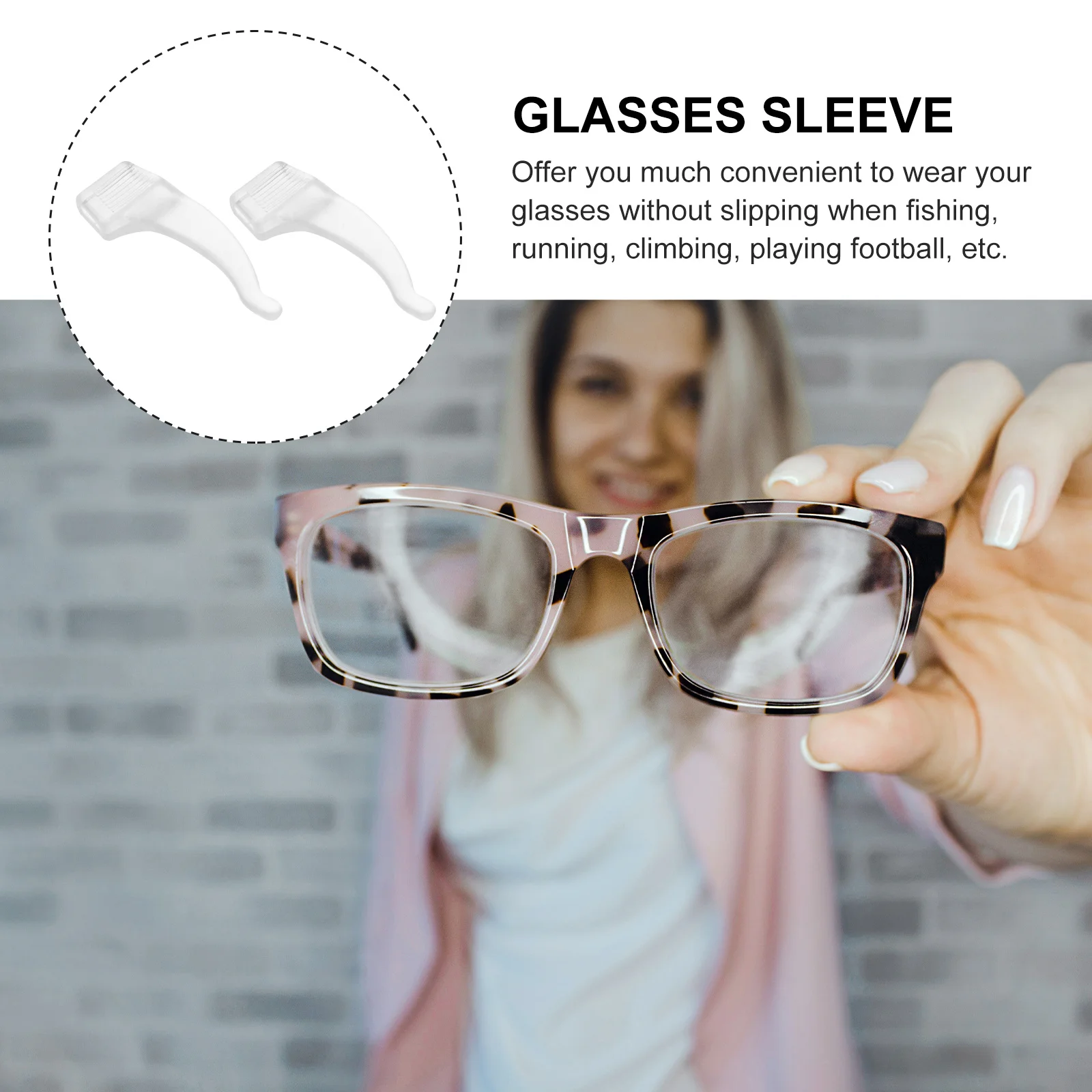 

SEWACC 20 Pairs Silicone Eyeglass Anti Ear Pads Transparent Grips for Sunglasses Running Comfortable Easy Use Temple Tips