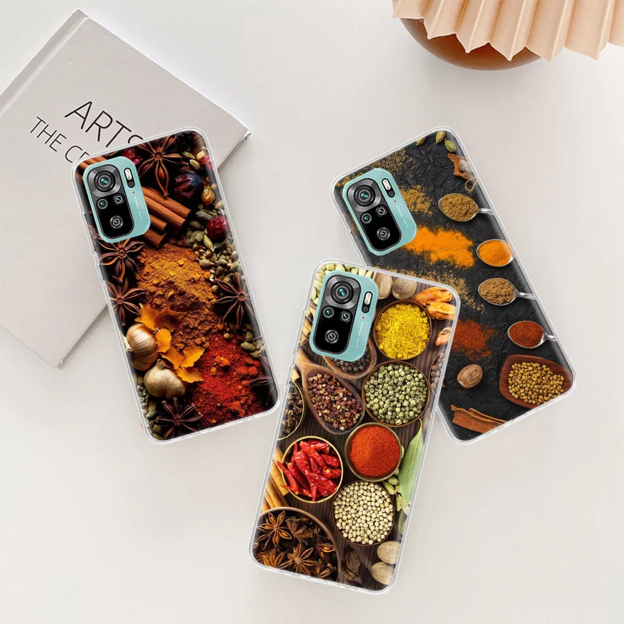 Kitchen Seasoning and Spices Phone Case For Xiaomi Redmi Note 13 Pro Plus 5G Cover 10 10A 10C 12 12C 9A 9C 9T 8A 7A 6A 9 8 7 6 K