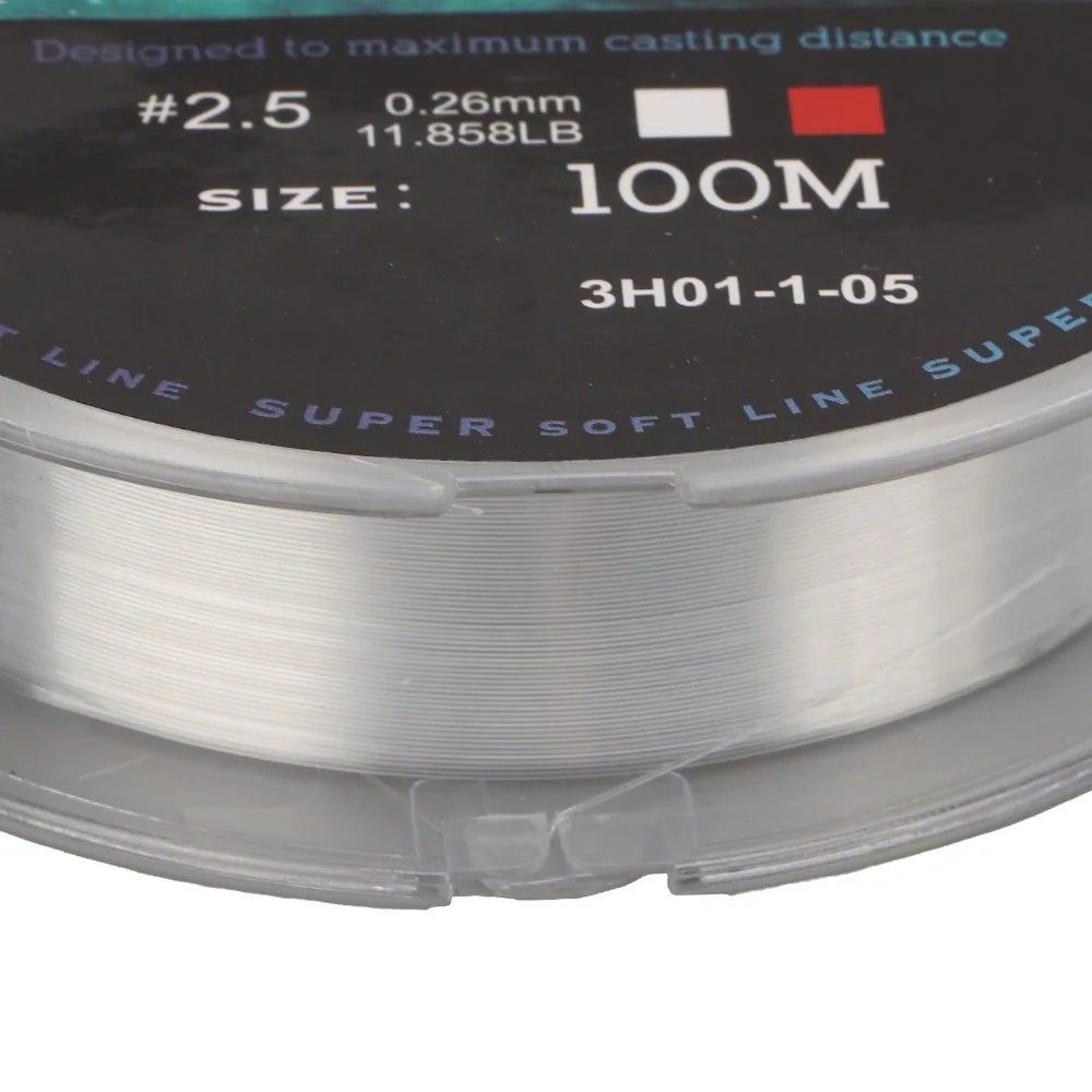 2PCS 100m Fluorocarbon Fishing Line Nylon High Strength Fishing Main Line Transparent White Fishing Line Freshwater Fishing