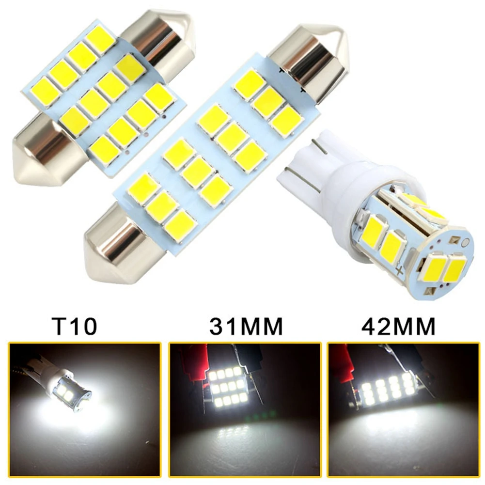 

24Pcs LED Car Interior Lights T10 6000K SMD LED Replacement License Plate/Reading Light Bulbs Xenon White Interior Light Bulbs