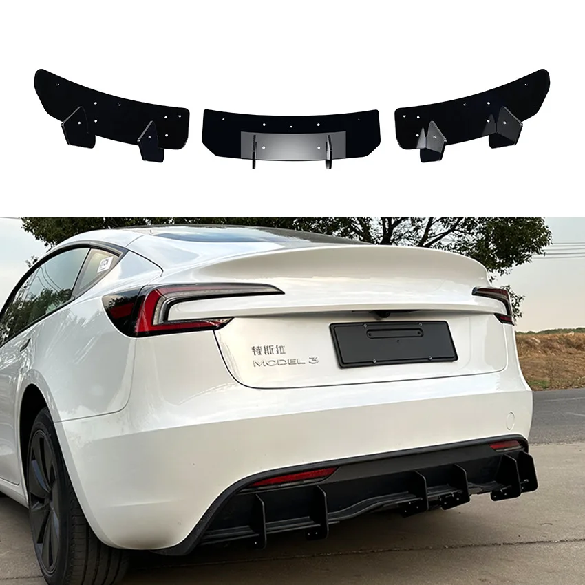 

Applicable to Tesla Tesla Model 3 2023+ facelift rear lip tail lip spoiler rear blade modification