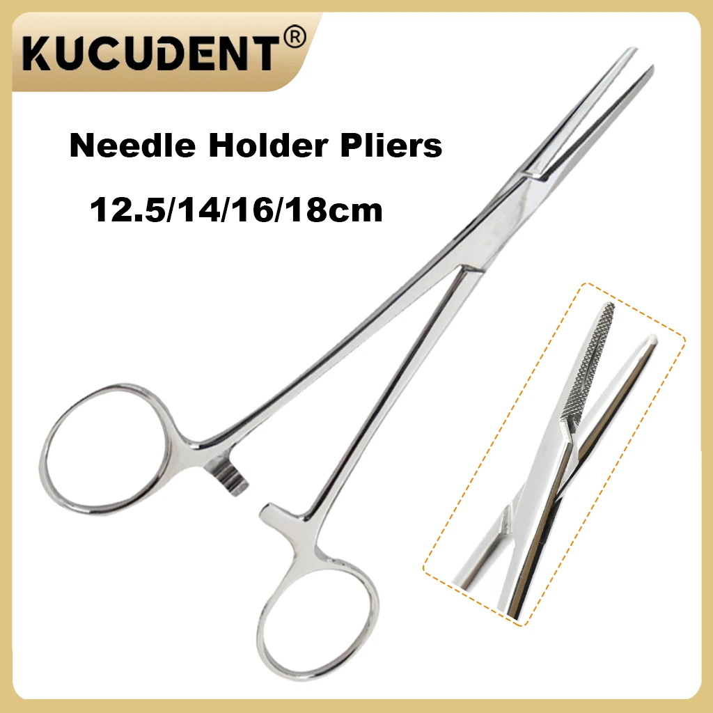 1Pc 14/16cm uchwyt na igły dentystyczne szczypce ortodontyczne pęseta zacisk hemostatyczny ze stali nierdzewnej prosty dentysta instrument chirurgiczny
