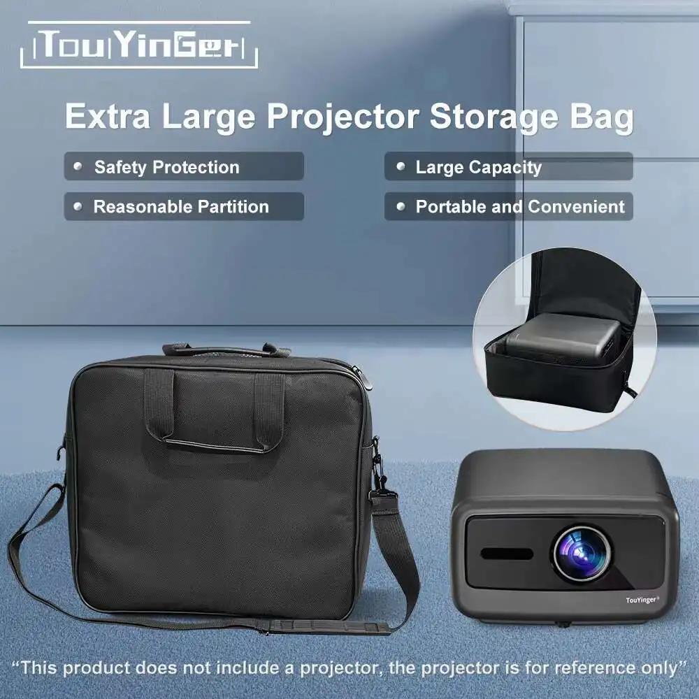 

Сумка для хранения проектора серии TouYinger Q12, подходящая для большинства больших проекторов, многофункциональная черная сумка