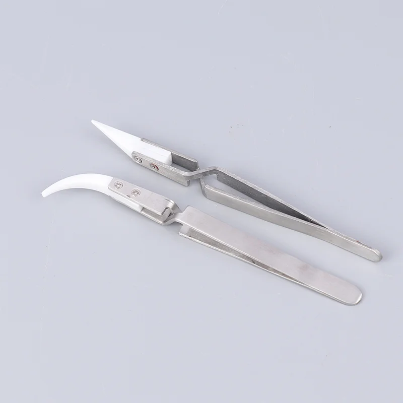 

1PC Ceramic Straight Tip Electronic Soldering Tweezers, Anti-Static Reverse Acid Resistant Precision Chuck Ceramic Tweezers