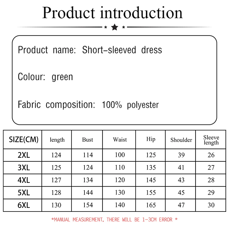 Plus size women\'s summer casual dress Chinese-style cheongsam slit hem green printed polyester fabric to ankle long dress