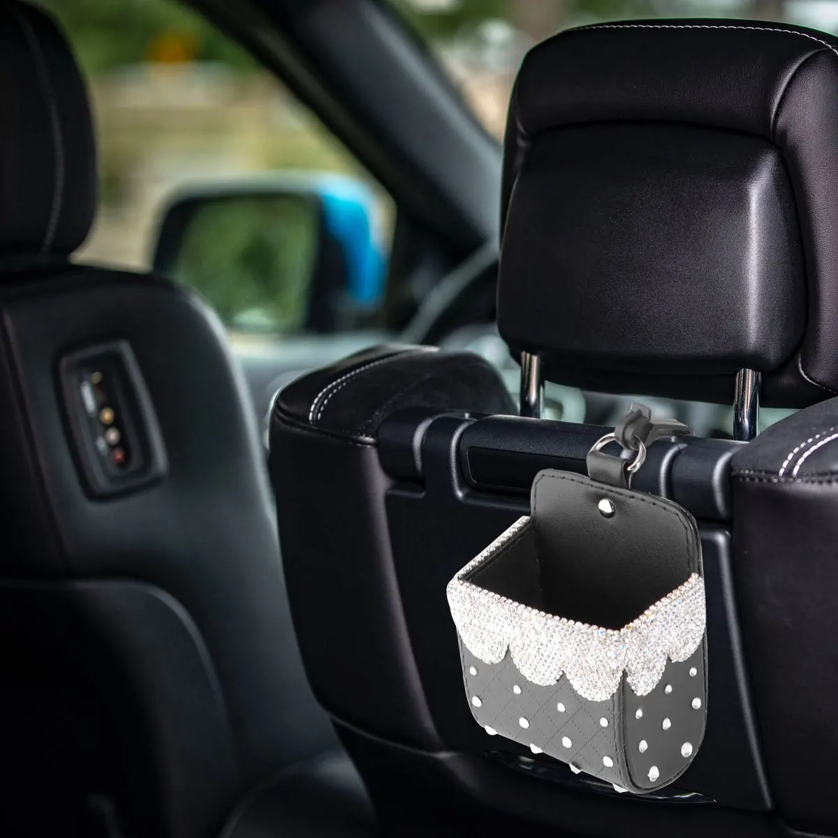 

Car Seat Storage Organizer Rhinestone Decor Multifunctional Gap Filler For Phone Bottle Holder Car Interior Accessories