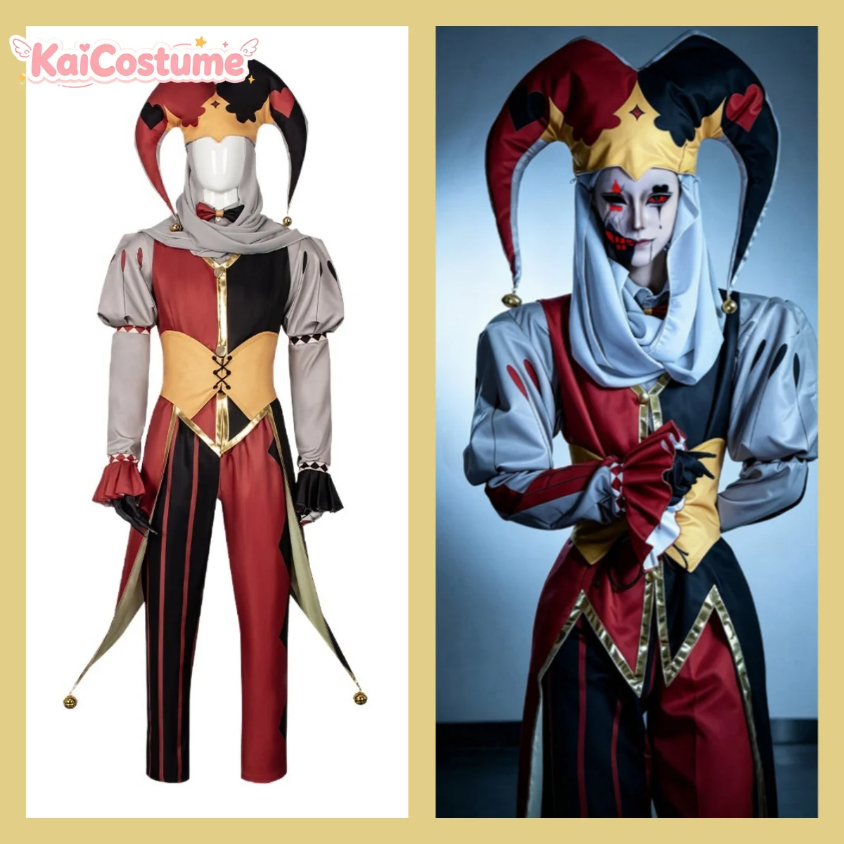 High Quality Puppet Kingdom Jestyn Cosplay Costume Full Set Men Game Jester Outfit For Halloween