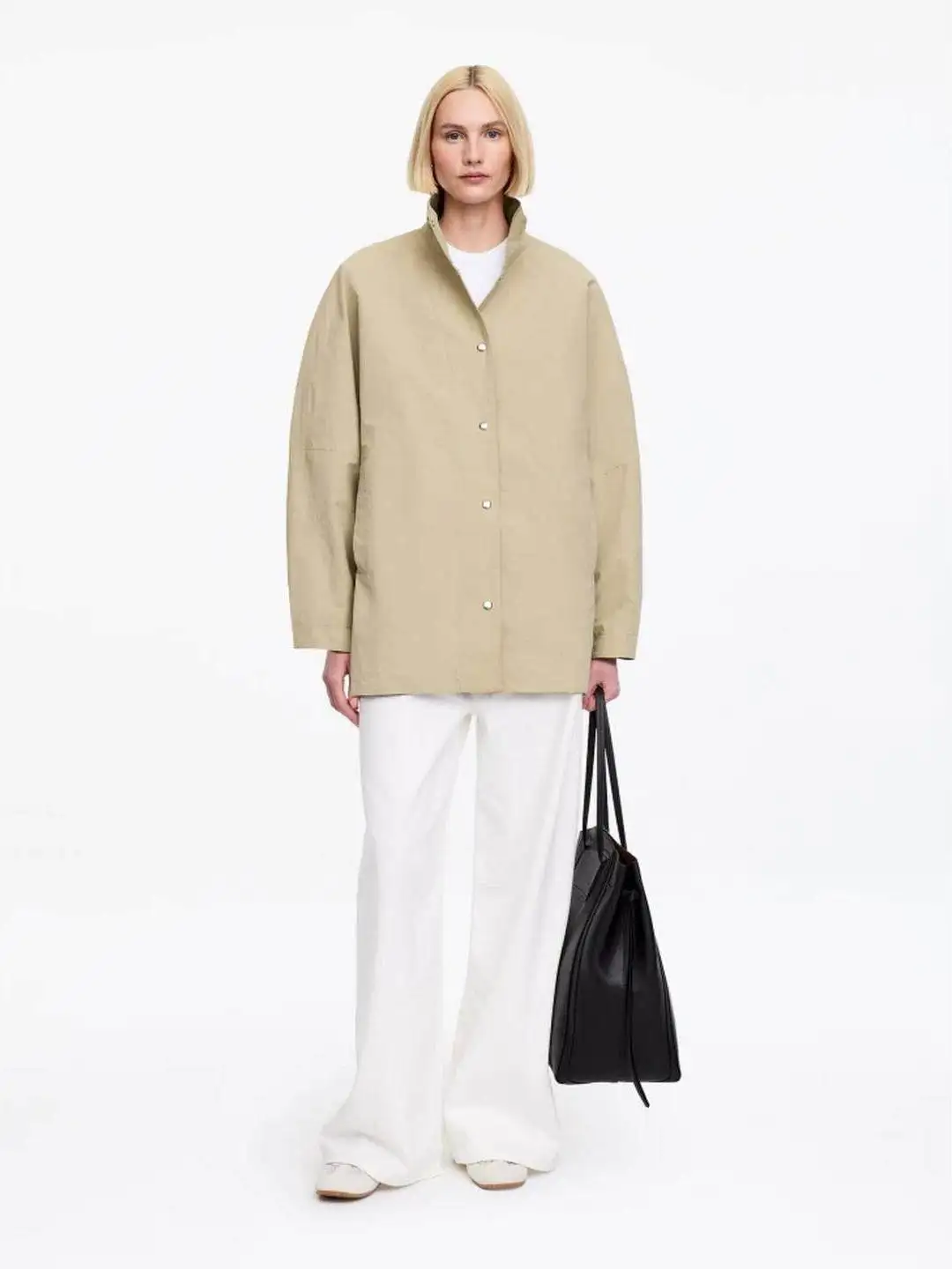 Casual Fashionable Lapel Jacket Button up Loose Fit Elegant Commute Style French Style Short Outerwear for Women