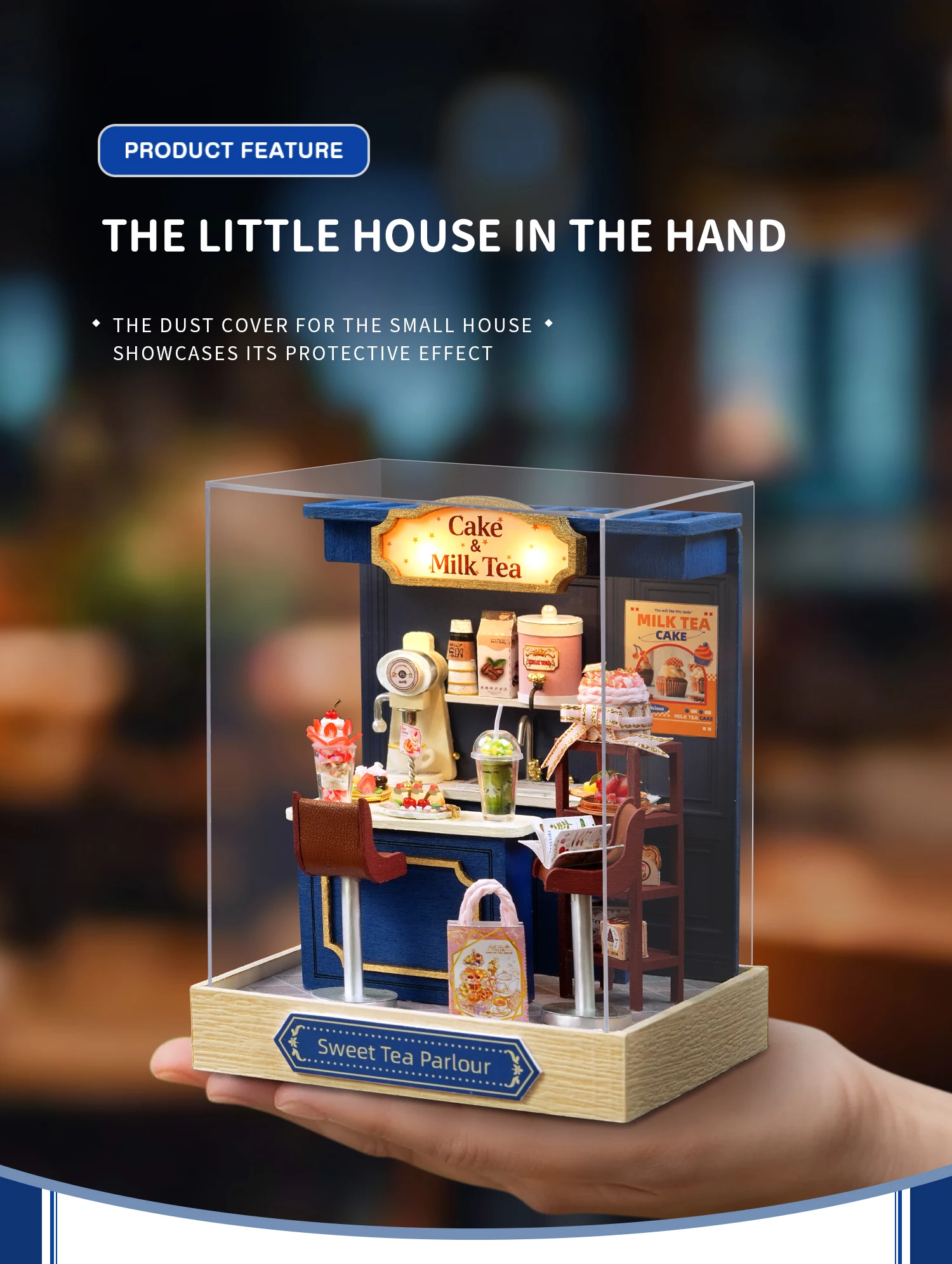 Miniature Doll House DIY Small House Kit Handmade 3D Puzzle Assembly Model Building Room Home Decor Wooden Craft Birthday Gifts