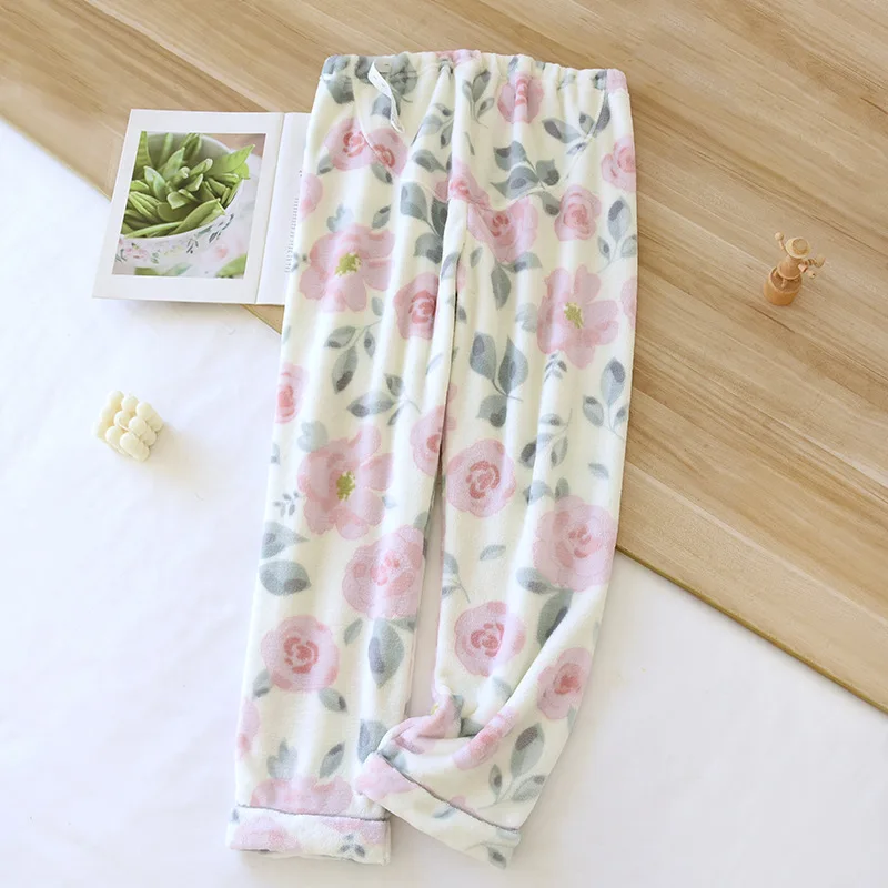 Flannel Maternity Pants Winter Thick And Warm High Waist Bell Bottoms Casual Trousers For Pregnant Pants Sleeping Wear