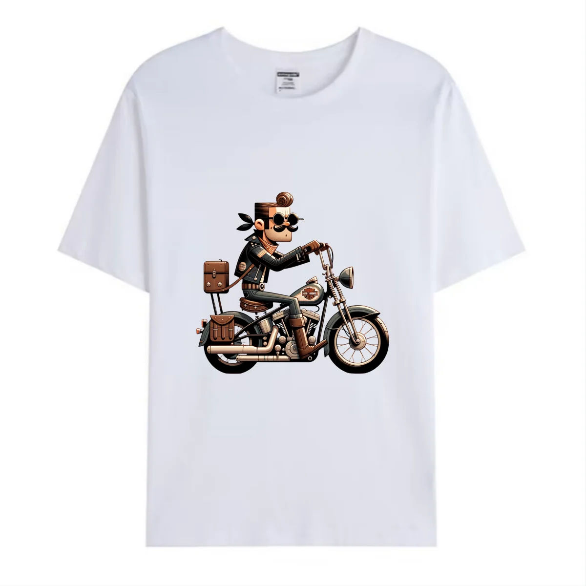 

New Summer H.M Motorcycle Heavy Locomotive Riding West Coast Retro Biker's Knight Men's T-shirt