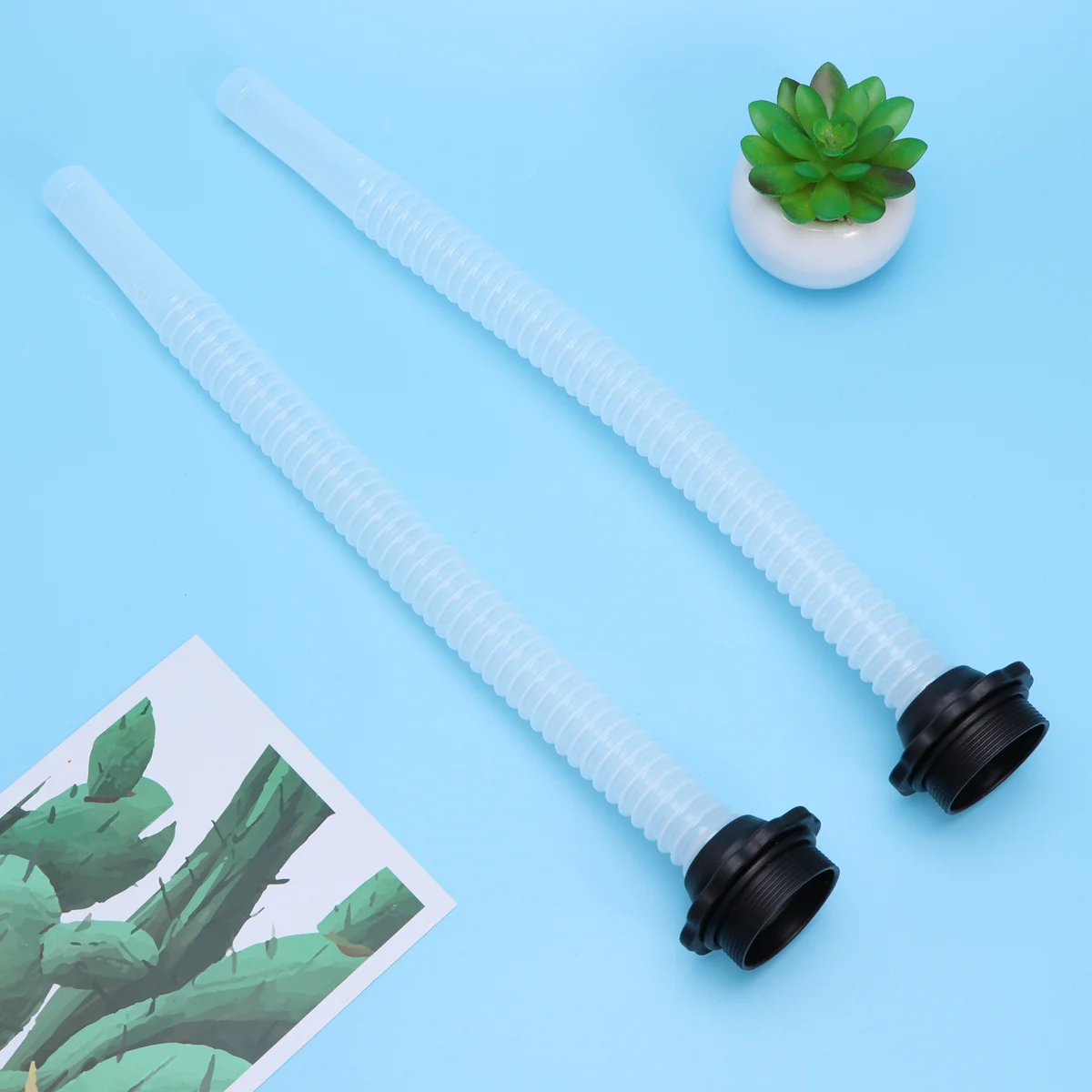 

2Pcs Durable Black Gas Can Spout Flexible Oil Guide Replacement for Bucket Use Plastic Spill Proof Fueling with Solid Particle