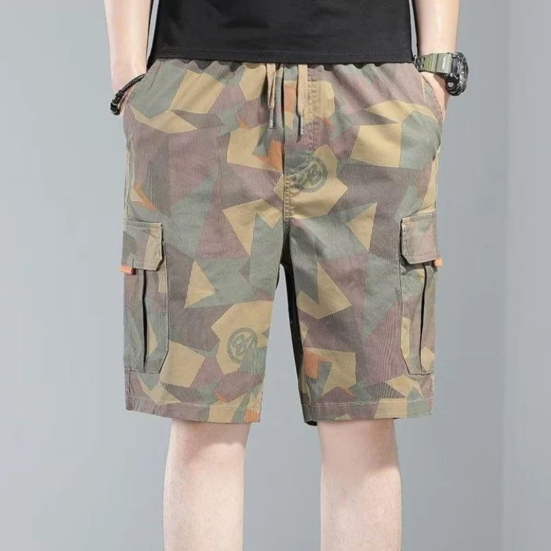 Mens Cargo Shorts Camouflage Green Short Pants for Men Work Camo Strech Harajuku Loose Casual New in Clothes Comfortable Elegant