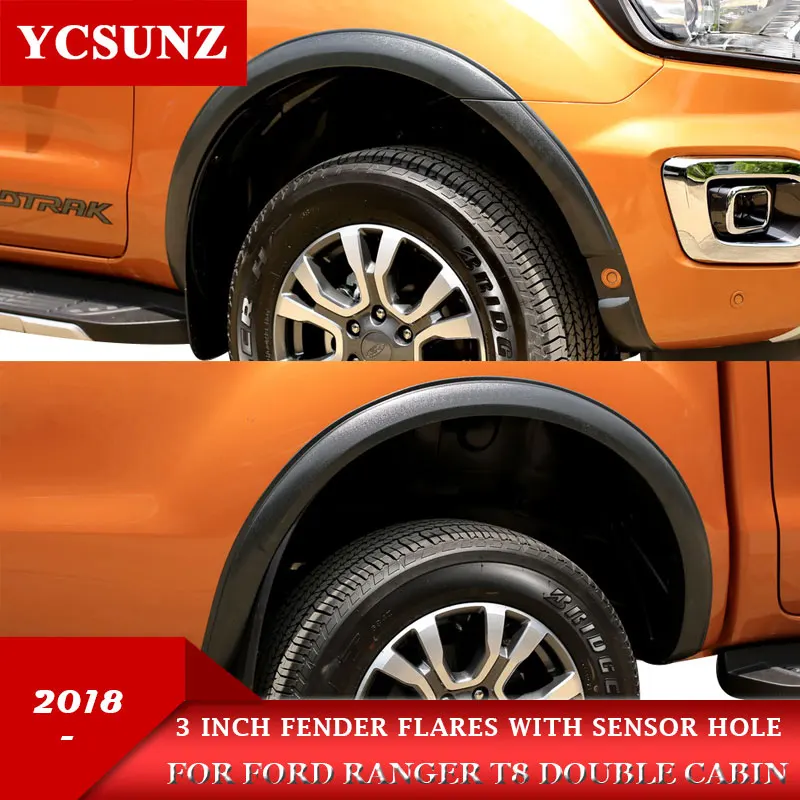 3 inch Fender Flares For Ford Ranger Wildtrak T8 2019 2020 2021 2022 Double Cabin Wheel Arches Accessories YCSUNZ