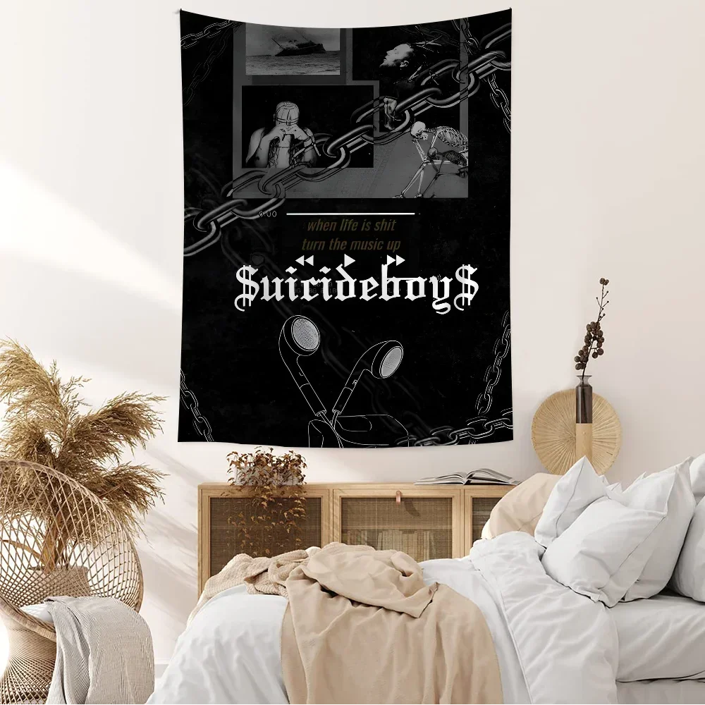 Singer Suicideboy Anime Hanging Bohemian Tapestry Hanging Tarot Hippie Wall Rugs Dorm Home Decor