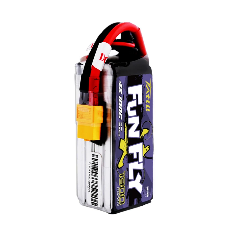 TATTU FUNFLY 4S 14.8V Lipo Battery 1300mAh 100C For RC FPV Airplane Quadcopter Helicopter Drone Parts 4S Rechargeable Battery