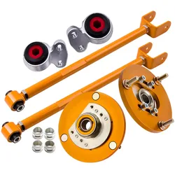 Adjustable Rear Camber Arms + Camber Plates & Control Arm Bushings for BMW E46 3-SERIES coilover 320i 323i 325