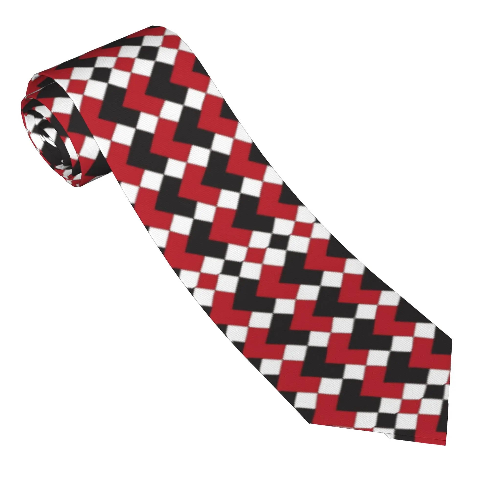 Red, White and Black Diamonds Poker Neckties Unisex 8 cm  Neck Tie for Men Slim Classic Suits Accessories Cravat Wedding Office