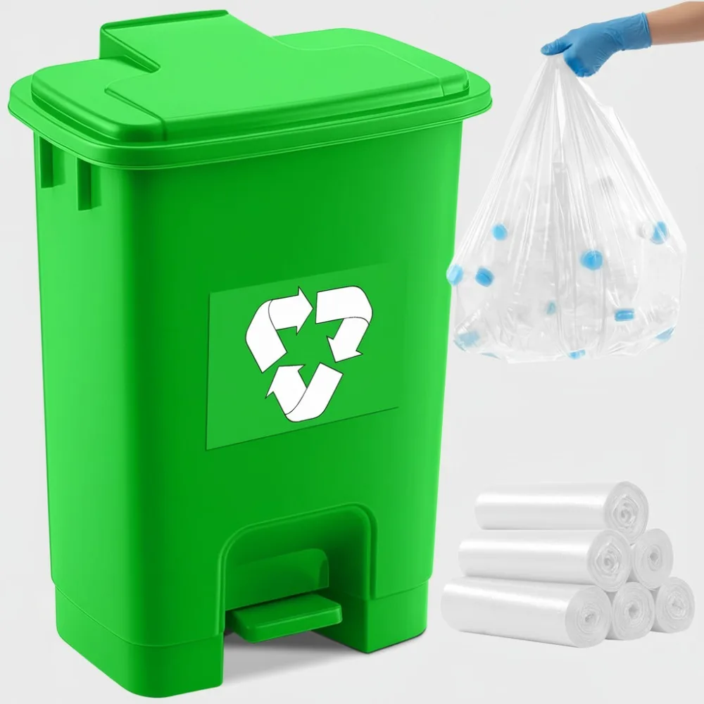 

5.3 Gallon Compost Bin with Foot Pedal & 50 Leakproof Bags - Organic Waste Trash Can for Kitchen & Garden