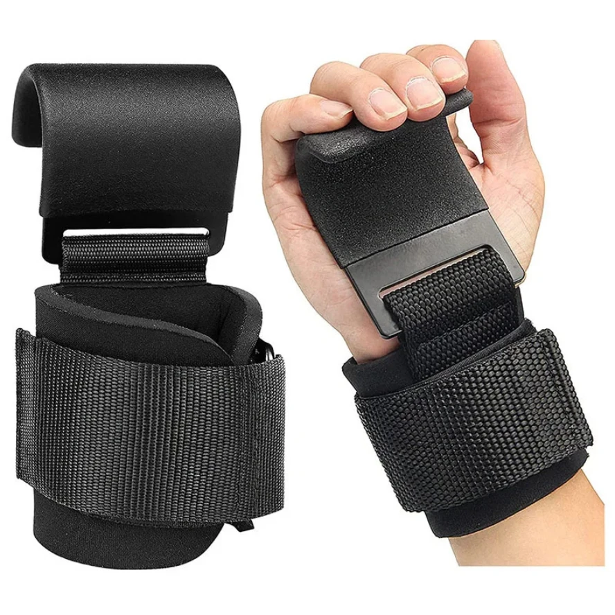 Empuñaduras de gancho para levantamiento de pesas con muñequeras, barra de mano, correa para muñeca, gancho para gimnasio y Fitness, correa de peso, dominadas, guantes de levantamiento de energía