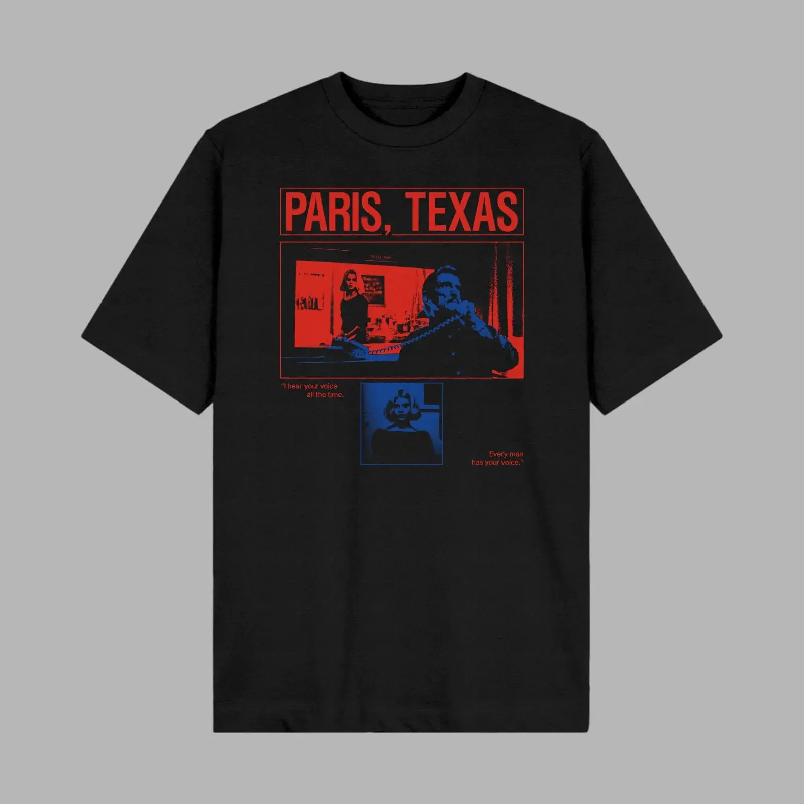 Paris Texas Wim Wenders Cult Cinema T Shirt Black Red Blue Movie Art Casual Unique for Indie Film Cinephiles vintage Washed