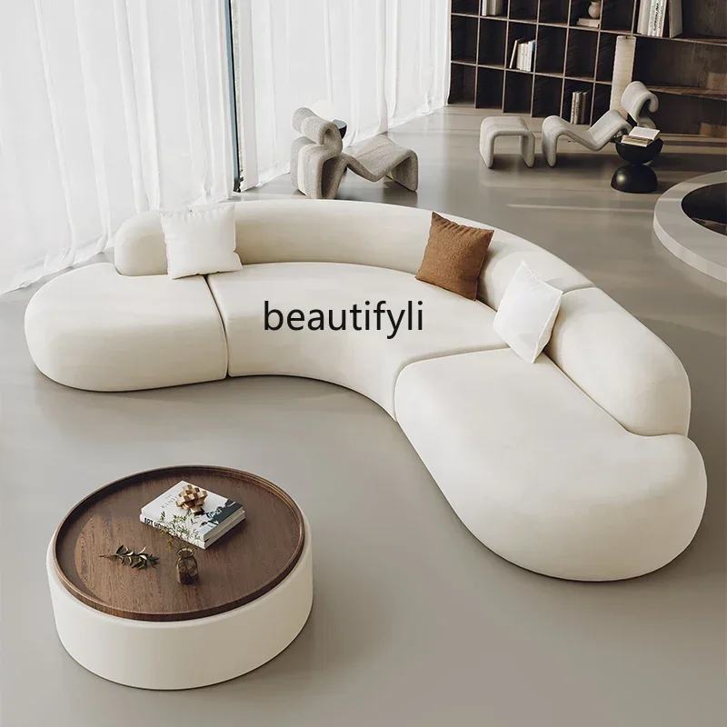 

YH8 L-shaped corner curved special-shaped sofa small apartment beauty salon hotel office lobby lounge area reception