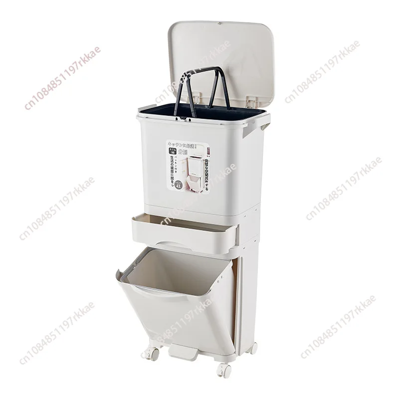 Household Kitchen Classification Waste Bins Double-layer Large Dry and Wet Separation Trash Can Bathroom Separate Trash