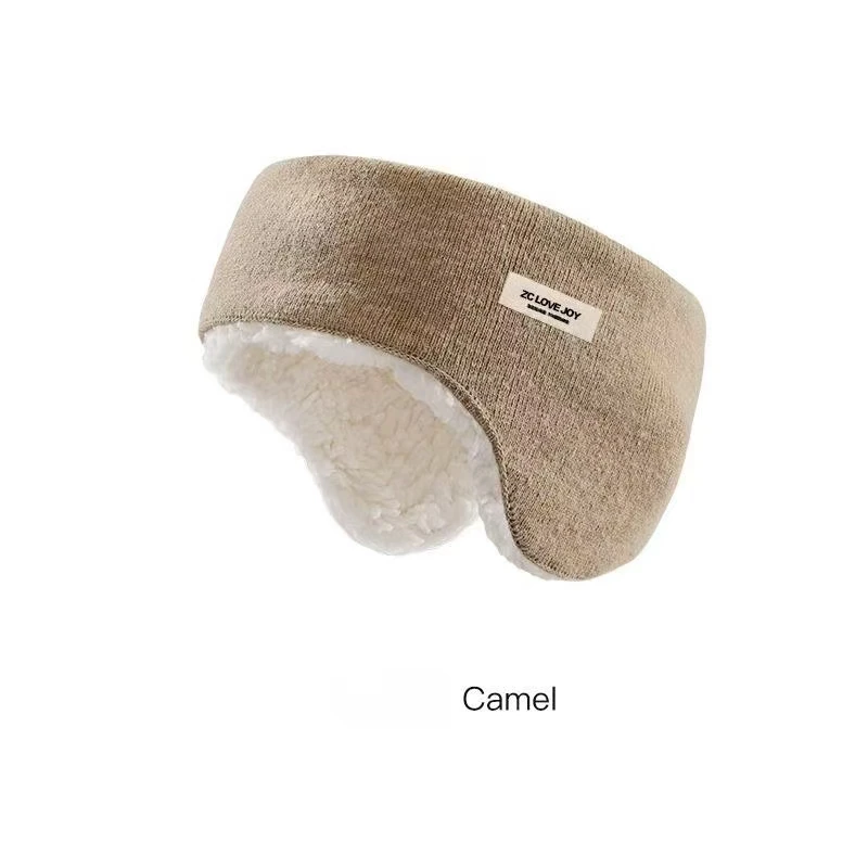 Winter Thickened Knitted Ear Warmer Headband Fleece Lined Warm Ear Protection Windproof Anti-Cold Cycling Outdoor Sport Headwear