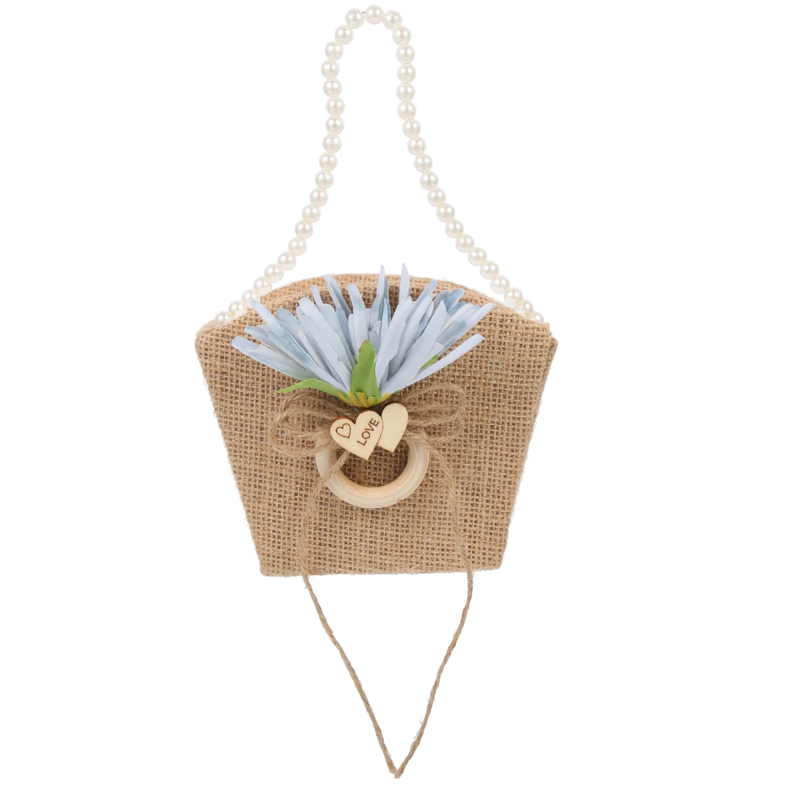 

Rustic Wedding Burlap Handheld For Flower Girl Petal Scattering Bridal Basket Gift Container Party Favor Flower Storage Basket