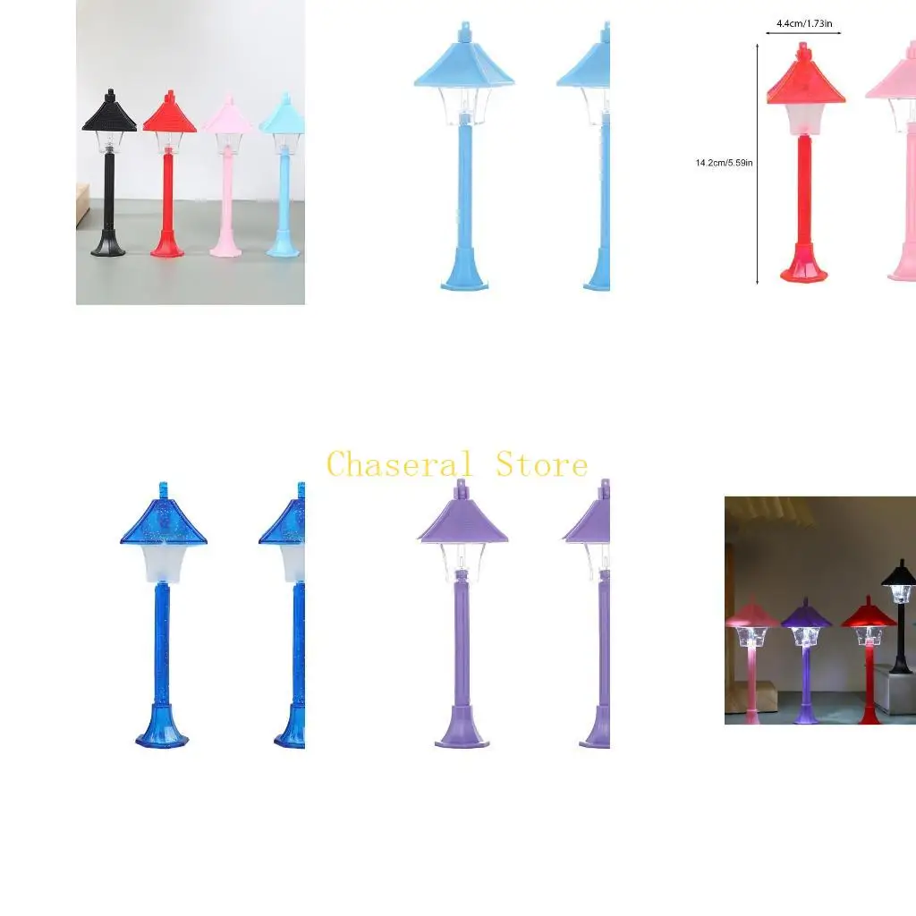 

E7CE 2pcs Miniature Street Lamp Модель для отделки кукол и сцены в саду 1/12