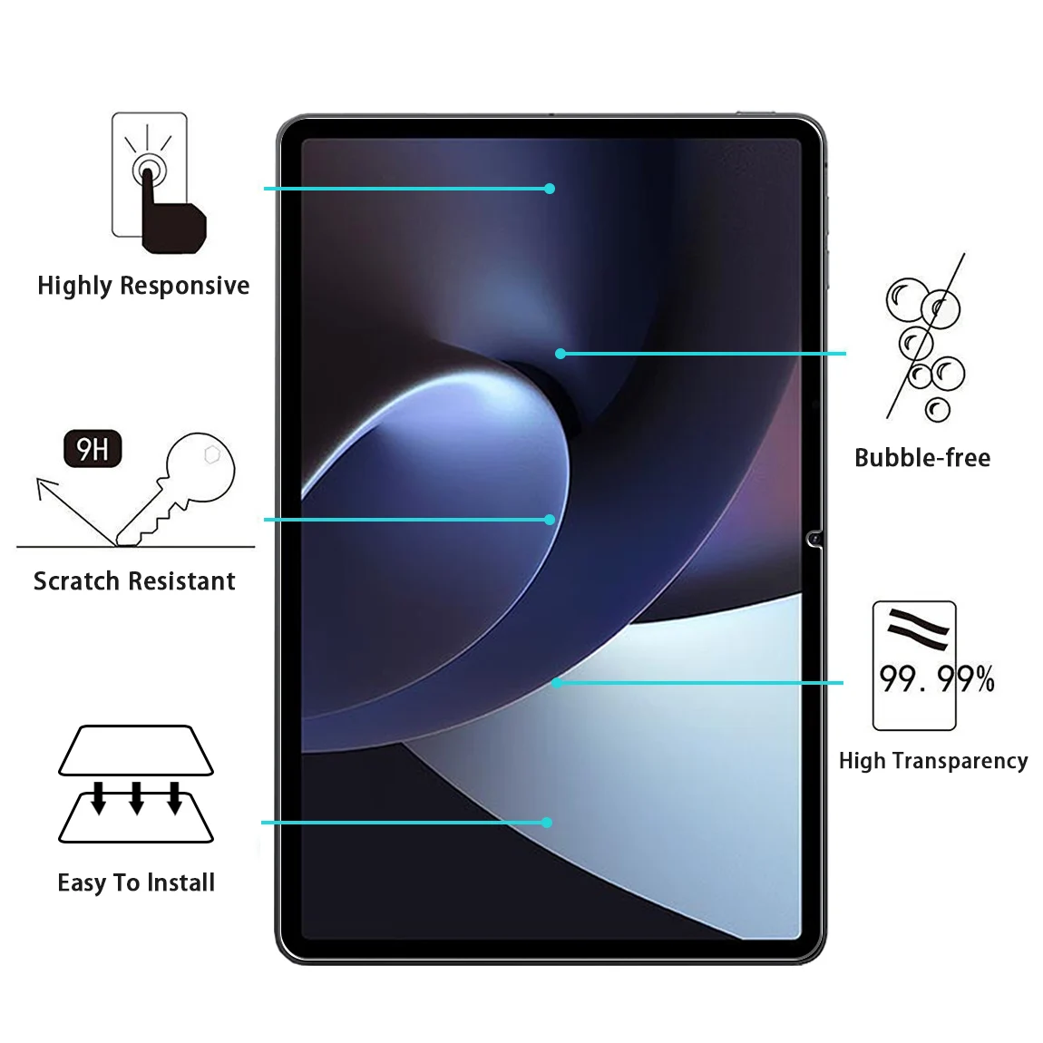 3 opakowania szkło hartowane dla Oppo Pad 2022 11 cal Screen Protector Tablet folia ochronna Anti-Scratch szkło hartowane dla Oppo Pad