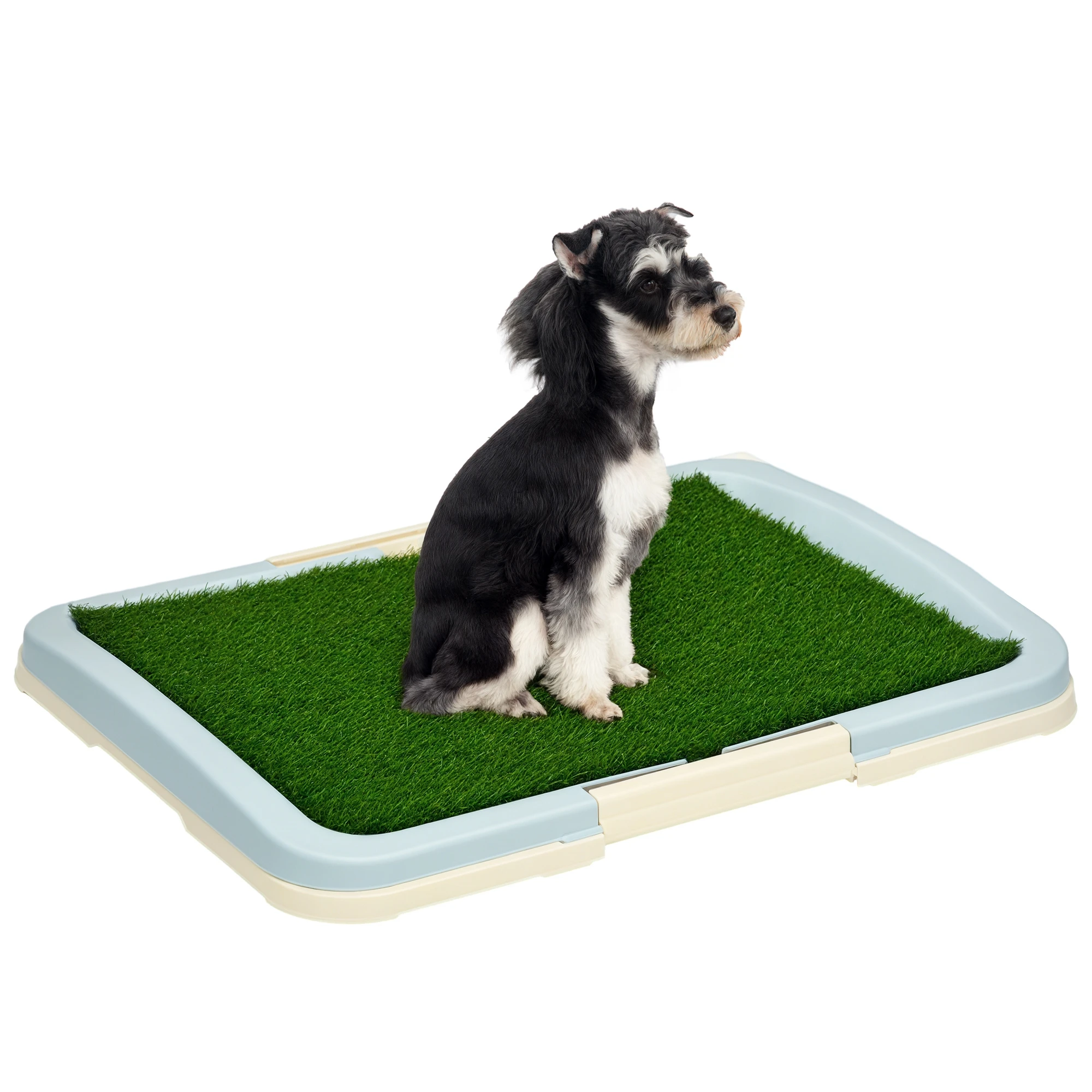 Pawhut Hondentoilet met Kunstgrasrooster en Bak voor Puppy Training 63X48.5X6 cm Multicolor