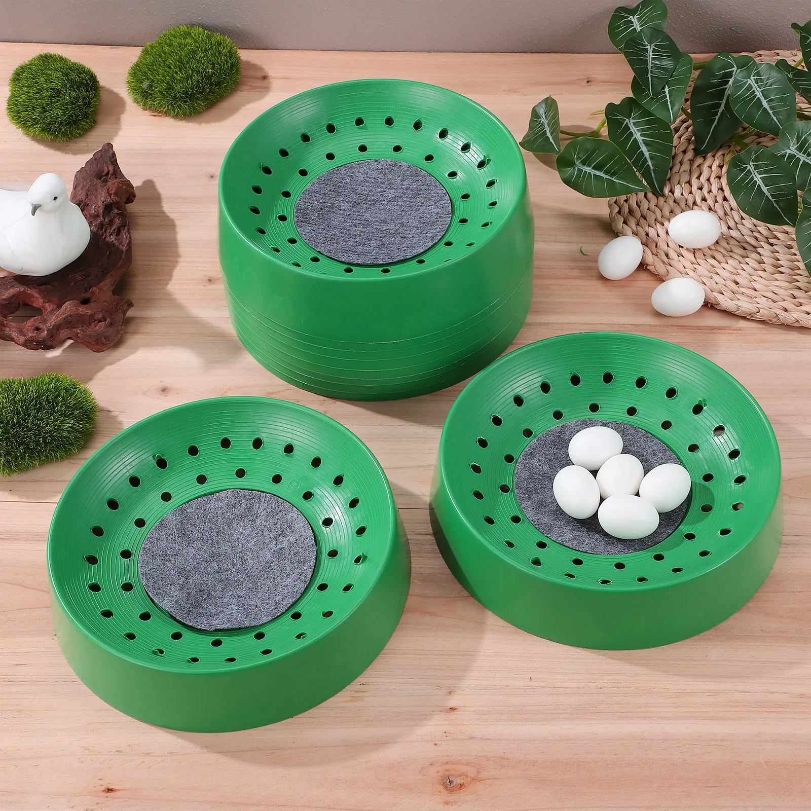 

10pcs Bird Parrot Pigeon Supplies Egg Bowl Durable Washable Ideal Rest Basin Home Farm Pigeon Supplies Accessories Breeding Pet