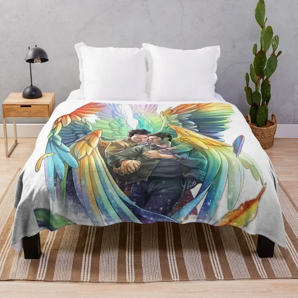 

Destiel Rainbows Throw Blanket Year Round Soft Comfortable Blanket for Home