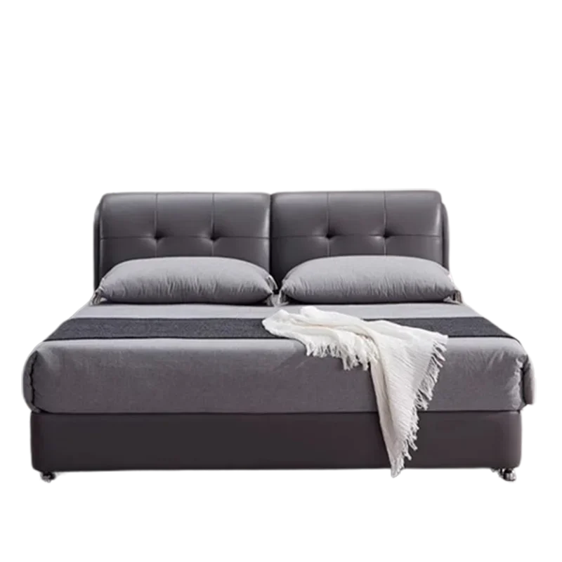 Bed Master Bedroom Master Cabecero de cama doble francés de lujo Negro