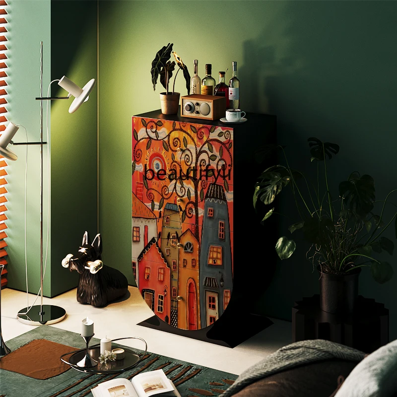 

Healing Department Home Entry Entrance Cabinet Home Living Room Standing Cabinet Solid Wood Room Bedside Storage Bucket Cabinet
