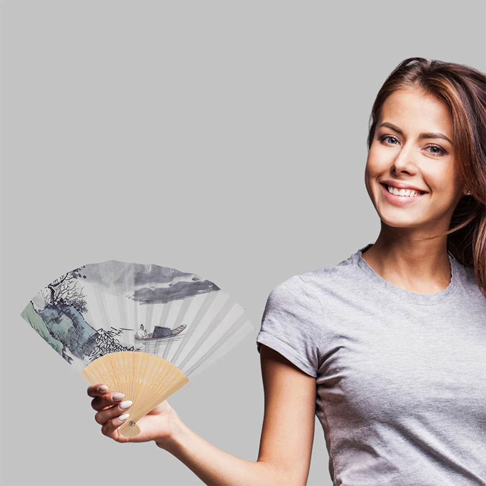 

2Pcs Wood Folding Fan Frame Hand Fans Foldable DIY Craft Wedding Baby Shower Birthday Party Supplies Hand Fans Bulk