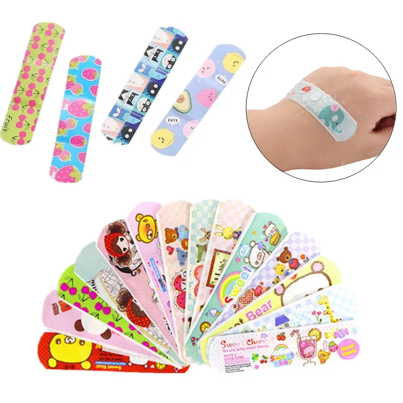 

50pcs/set Cartoon Kawaii Band Aid First Aid Strips Wound Dreesing Plaster Woundplast for Children Kids Patch Adhesive Bandages