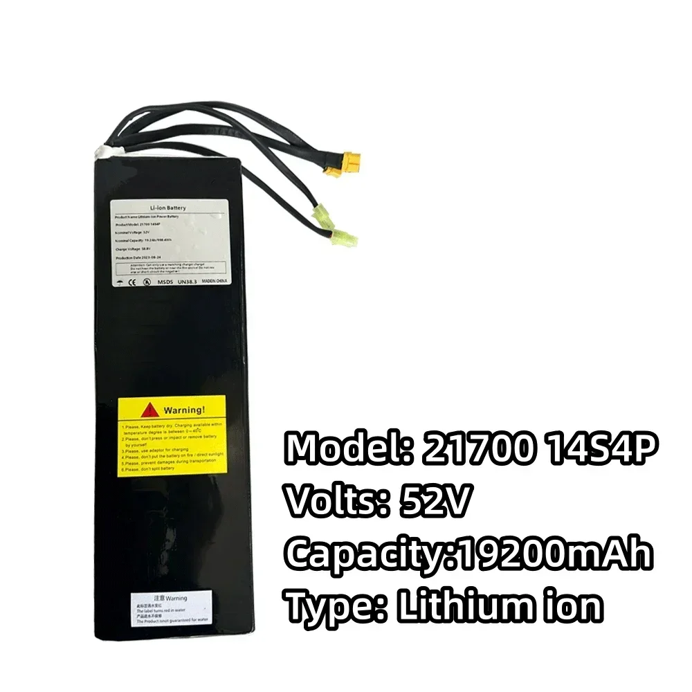 21700 52V 19.2Ah 14S4P Li-ion Battery Pack Dual Port Fast Charging Suitable For Dual Drive Electric Scooters